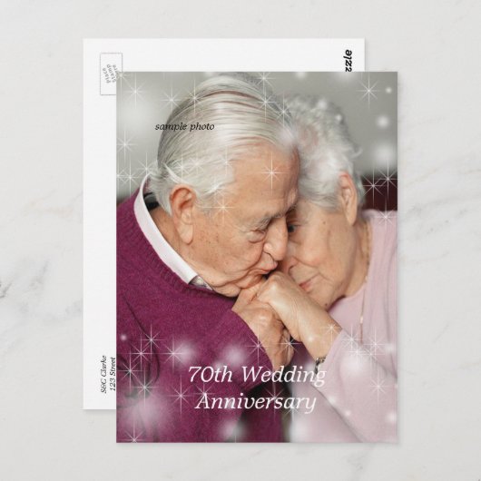 美しい星のオーバーレイ，記念日カスタム，記念日 ポストカード (正面/裏面)