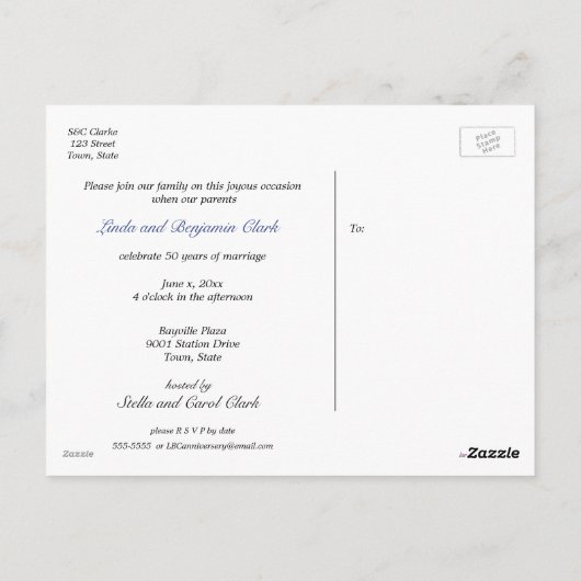 美しい星のオーバーレイ，記念日カスタム，記念日 ポストカード (裏面)