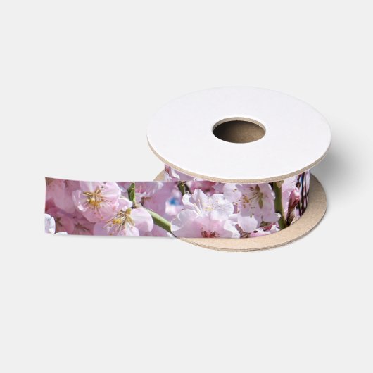 美しい春さくらんぼ花 サテンリボン (リール)