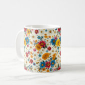 美しい春のカラフルなおしゃれな野の花 コーヒーマグカップ (正面左)