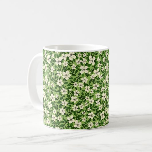 美しい春のカラフルな乙女の野の花 コーヒーマグカップ (正面左)
