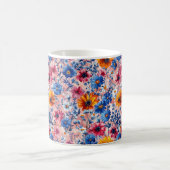美しい春のカラフルな乙女の野の花 コーヒーマグカップ (中央)