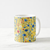 美しい春のカラフルな乙女の野の花 コーヒーマグカップ (正面右)