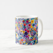 美しい春のカラフルガーリーな野の花 コーヒーマグカップ (正面右)