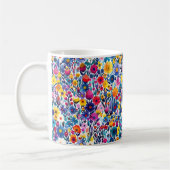 美しい春のカラフルガーリーな野の花 コーヒーマグカップ (左)