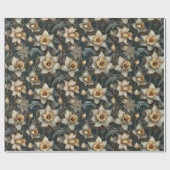 美しい春のバロックダリア 花柄パターン ラッピングペーパー (フラット)