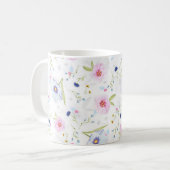 美しい春の水色の花の店員。 コーヒーマグカップ (正面左)