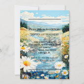 美しい春の牧草地の誕生日パーティー 招待状 (正面)