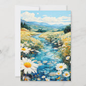 美しい春の牧草地の誕生日パーティー 招待状 (裏面)