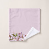 美しい春の縁ど花の色合いピンク バスタオルセット (ウォッシュタオル)