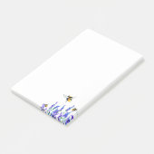 美しい春の花とハチ飛んでいるスケッチ ポストイット (アングル)