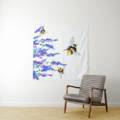 美しい春の花とハチ-飛んでいるスケッチ タペストリー (インサイチュ(横))