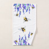 美しい春の花とハチ-飛んでいるスケッチ バスタオルセット (ハンドタオル)
