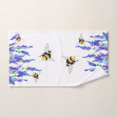 美しい春の花とハチ-飛んでいるスケッチ バスタオルセット (ハンドタオル)