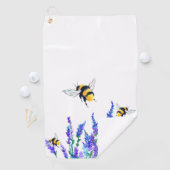 美しい春の花とビー飛んでいるツ – スケッチ ゴルフタオル (インサイチュ)