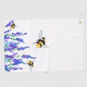 美しい春の花とビー飛んでいるツ – スケッチ ゴルフタオル (横)