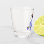 美しい春の花とビー飛んでいるツ – スケッチ ショットグラス (左)