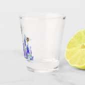 美しい春の花とビー飛んでいるツ – スケッチ ショットグラス (右)
