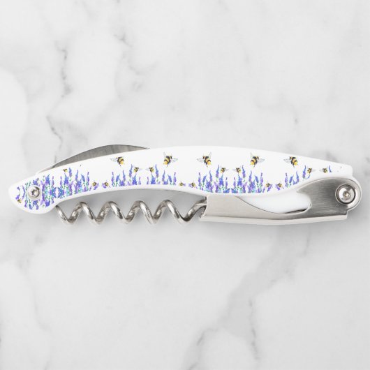 美しい春の花とビー飛んでいるツ – スケッチ ソムリエナイフ (裏面)