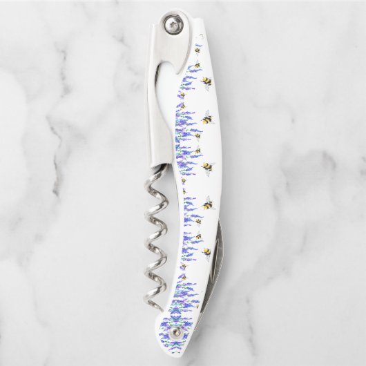 美しい春の花とビー飛んでいるツ – スケッチ ソムリエナイフ (正面)