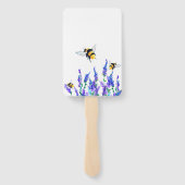 美しい春の花とビー飛んでいるツ – スケッチ ハンドファン (裏面)