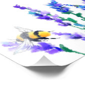 美しい春の花とビー飛んでいるツ – スケッチ フォトプリント            (角)