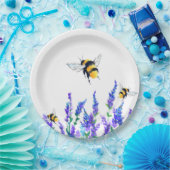 美しい春の花とビー飛んでいるツ – スケッチ ペーパープレート (パーティー)