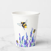 美しい春の花と蜂の紙カップ 紙コップ (裏面)