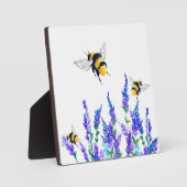 美しい春の花と蜂飛んでいる-スケッチ フォトプラーク (正面)