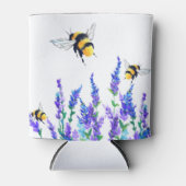 美しい春の花と蜂飛んでいる-スケッチ 缶クーラー (正面)