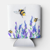美しい春の花と蜂飛んでいる-スケッチ 缶クーラー (裏面)