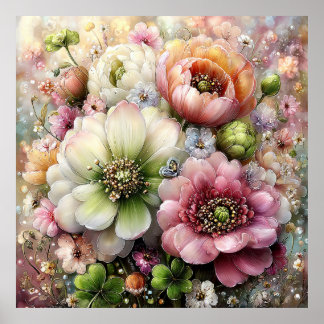 美しい春の花の壁掛けアート 3b ポスター