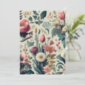 美しい春の花の植物パターンを発見 招待状 (スタンド正面)