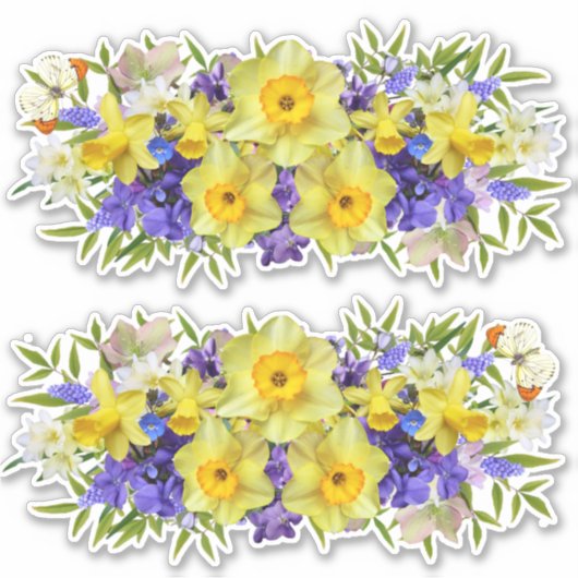 美しい春の花カスタムカットビニル シール (正面)