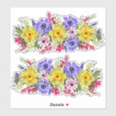 美しい春の花カスタムカットビニールシール シール (シート)