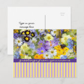 美しい春の花コラージュバイオレットイエロー ポストカード (正面/裏面)