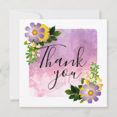 美しい春の花ロマンチックサンキューカード (正面)