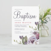 美しい春の花束 紫の花の洗礼 招待状 (スタンド正面)