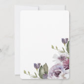 美しい春の花束 紫の花の洗礼 招待状 (裏面)