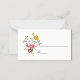 美しい春の花結婚ズ プレイスカード