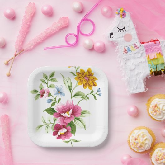 美しい春の花結婚ズ ペーパープレート (パーティー)