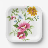 美しい春の花結婚ズ ペーパープレート (正面)