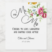 美しい春の花結婚ズ ワインラベル (シングルラベル)