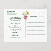 美しい春の花結婚式の日付を保存 案内ポストカード (裏面)