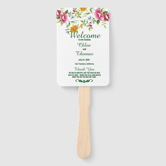 美しい春の花結婚式 プログラム ハンドファン (正面)