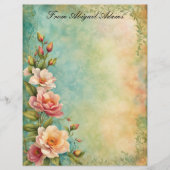 美しい春の花色あせた飾縁どり レターヘッド (正面)