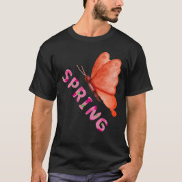 美しい春の蝶のミニマリスト グラフィック Tシャツ