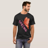 美しい春の蝶のミニマリスト グラフィック Tシャツ (正面フル)