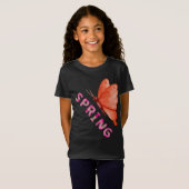 美しい春の蝶のミニマリスト グラフィック Tシャツ (正面フル)