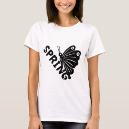 美しい春の蝶のミニマルグラフィック Tシャツ